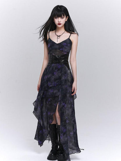 LADYGHOST Ethereal Unique Asymmetrical Hem Strappy Women&