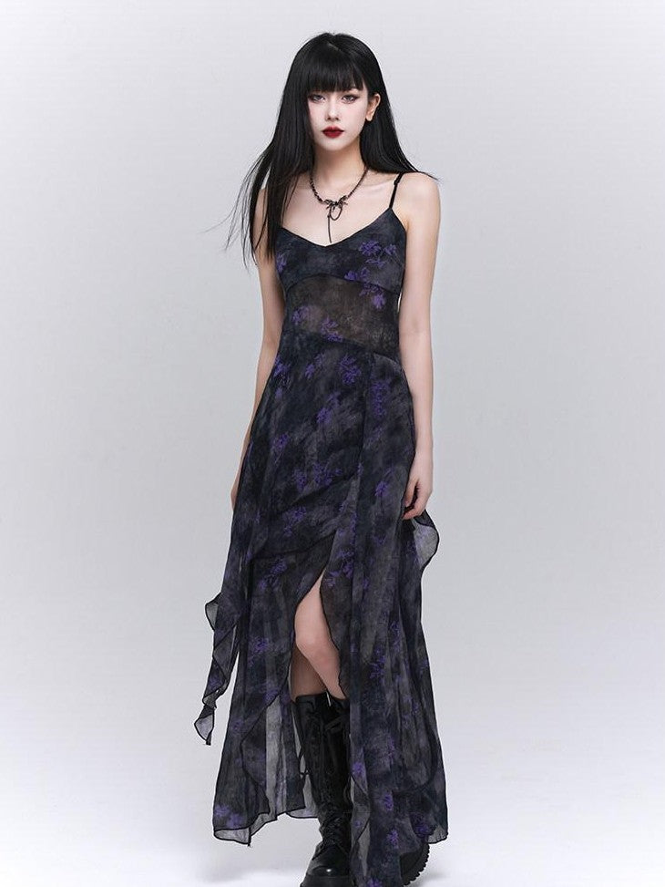 LADYGHOST Ethereal Unique Asymmetrical Hem Strappy Women&