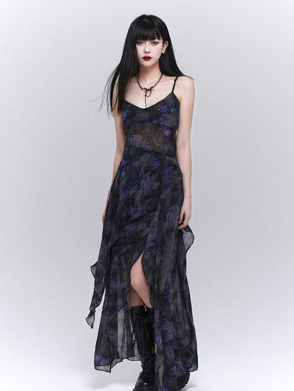 LADYGHOST Ethereal Unique Asymmetrical Hem Strappy Women&
