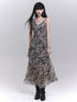 LADYGHOST Ethereal V-neck Spaghetti Strap Cinched Waist Women&