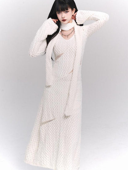 LADYGHOST Ethereal White Long Sleeve Korean Elevated Women&
