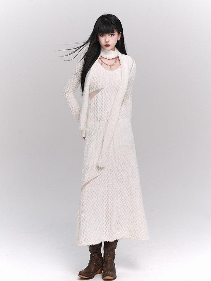 LADYGHOST Ethereal White Long Sleeve Korean Elevated Women&