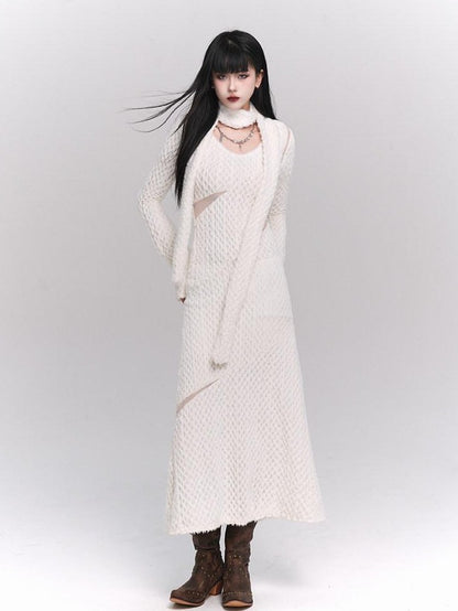 LADYGHOST Ethereal White Long Sleeve Korean Elevated Women&