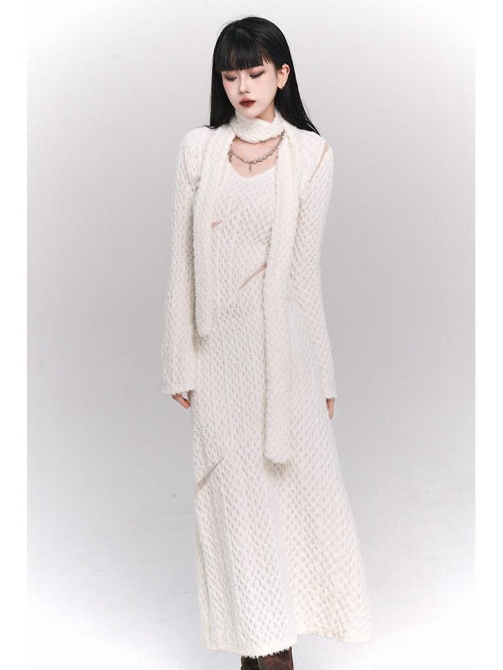 LADYGHOST Ethereal White Long Sleeve Korean Elevated Women&