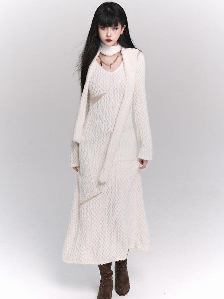 LADYGHOST Ethereal White Long Sleeve Korean Elevated Women&