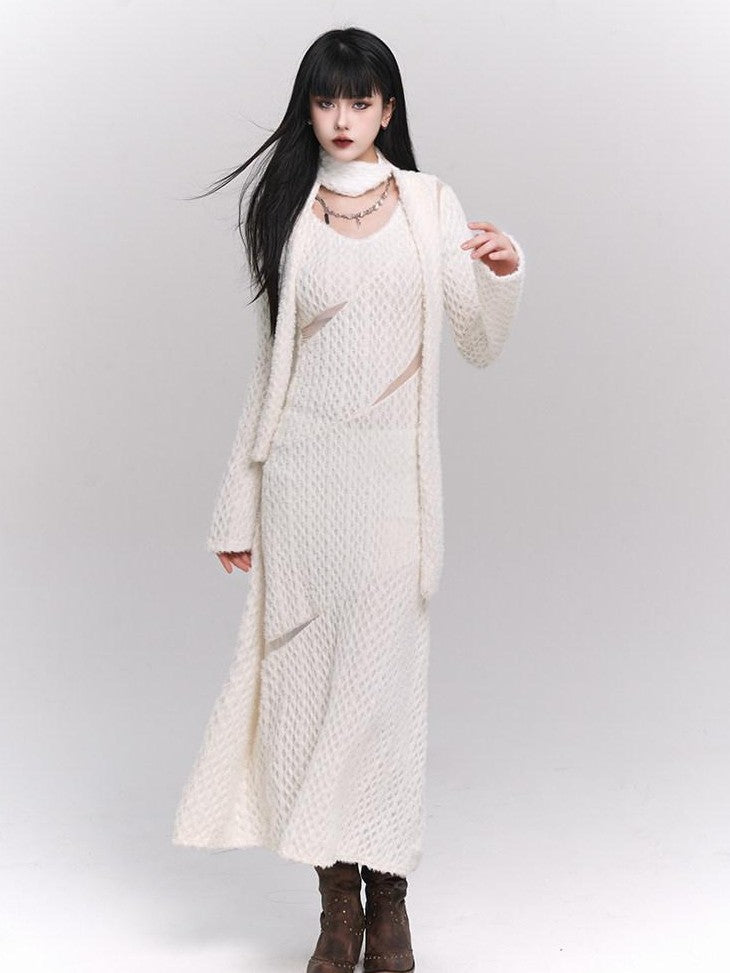 LADYGHOST Ethereal White Long Sleeve Korean Elevated Women&