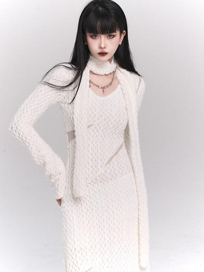 LADYGHOST Ethereal White Long Sleeve Korean Elevated Women&