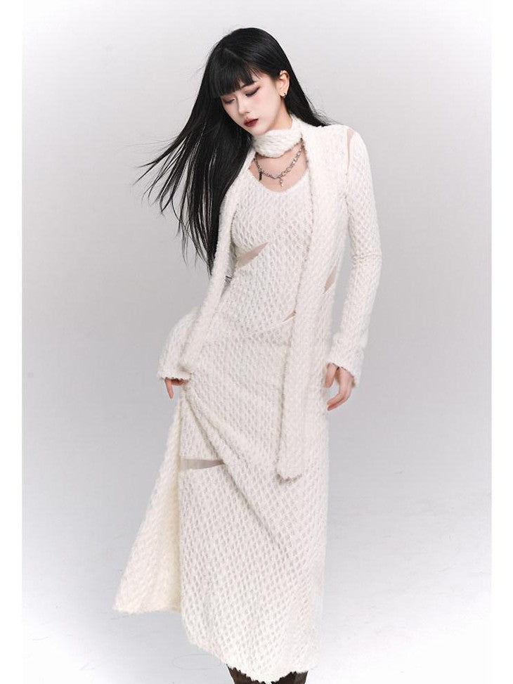 LADYGHOST Ethereal White Long Sleeve Korean Elevated Women&