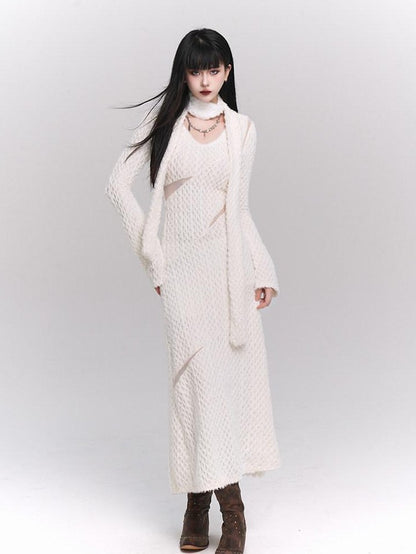 LADYGHOST Ethereal White Long Sleeve Korean Elevated Women&