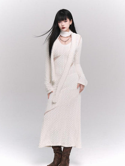 LADYGHOST Ethereal White Long Sleeve Korean Elevated Women&