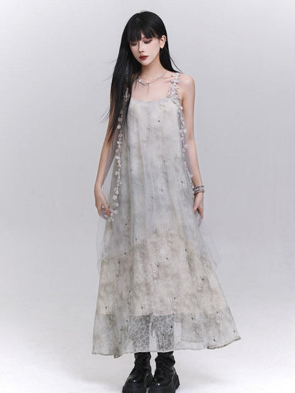 LADYGHOST Ethereal White Spaghetti Strap Loose Beach Women&