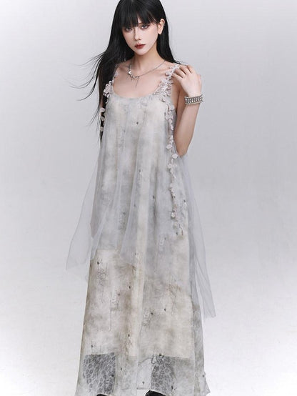 LADYGHOST Ethereal White Spaghetti Strap Loose Beach Women&