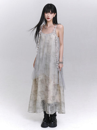 LADYGHOST Ethereal White Spaghetti Strap Loose Beach Women&