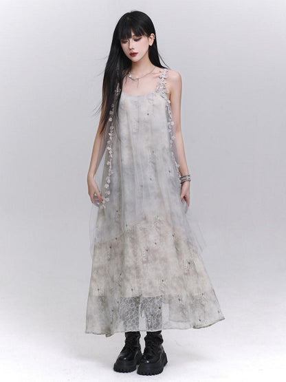LADYGHOST Ethereal White Spaghetti Strap Loose Beach Women&