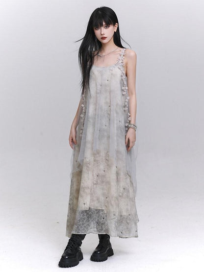 LADYGHOST Ethereal White Spaghetti Strap Loose Beach Women&
