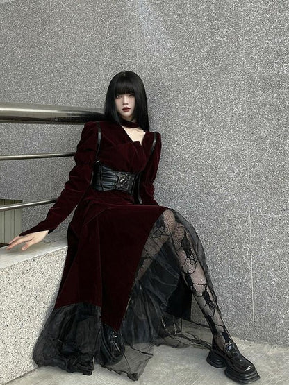 LADYGHOST Ghost Girl Asymmetrical Gothic Red Women&