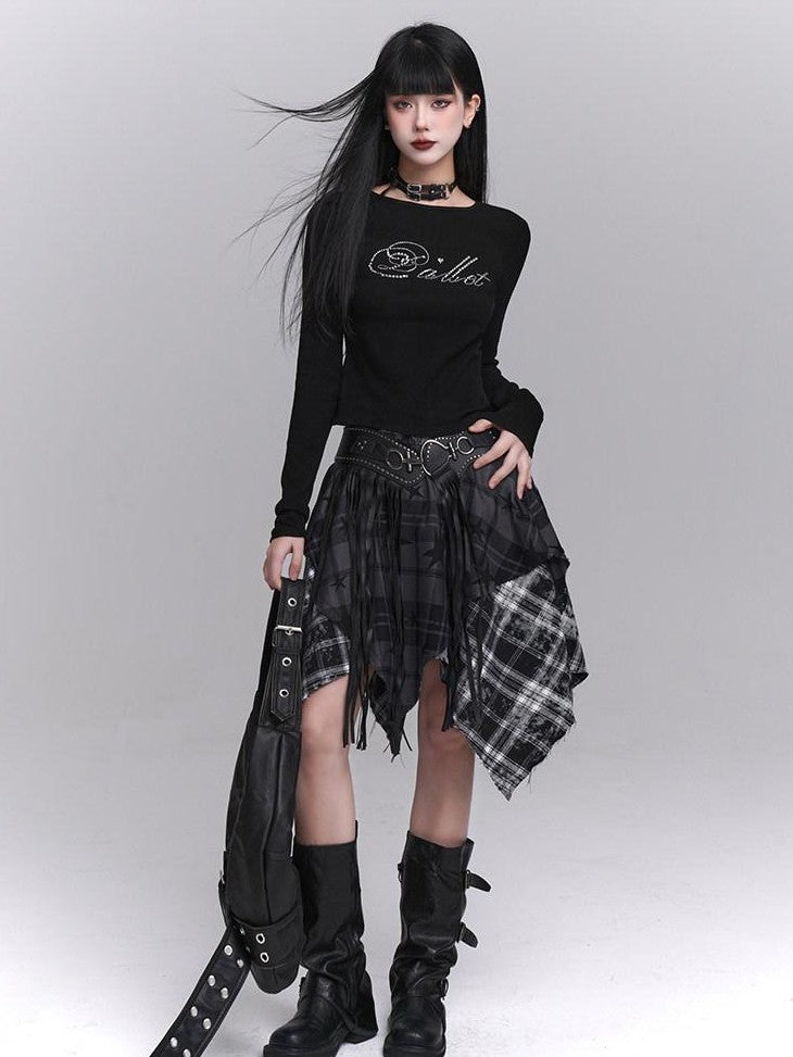 LADYGHOST Ghost Girl Backless Rhinestone Slim Fit Women&