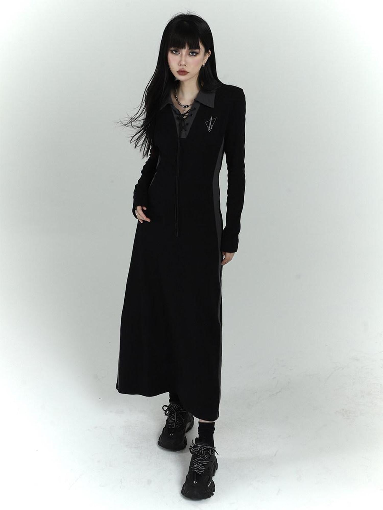 LADYGHOST Ghost Girl Black Long Sleeve Polo Sweatshirt Women&