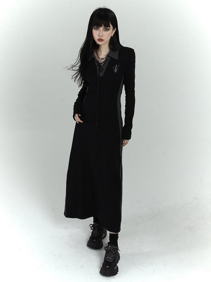 LADYGHOST Ghost Girl Black Long Sleeve Polo Sweatshirt Women&