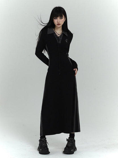 LADYGHOST Ghost Girl Black Long Sleeve Polo Sweatshirt Women&