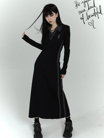 LADYGHOST Ghost Girl Black Long Sleeve Polo Sweatshirt Women&