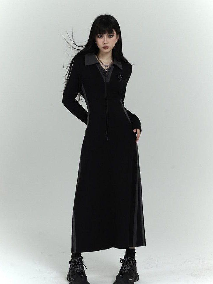 LADYGHOST Ghost Girl Black Long Sleeve Polo Sweatshirt Women&