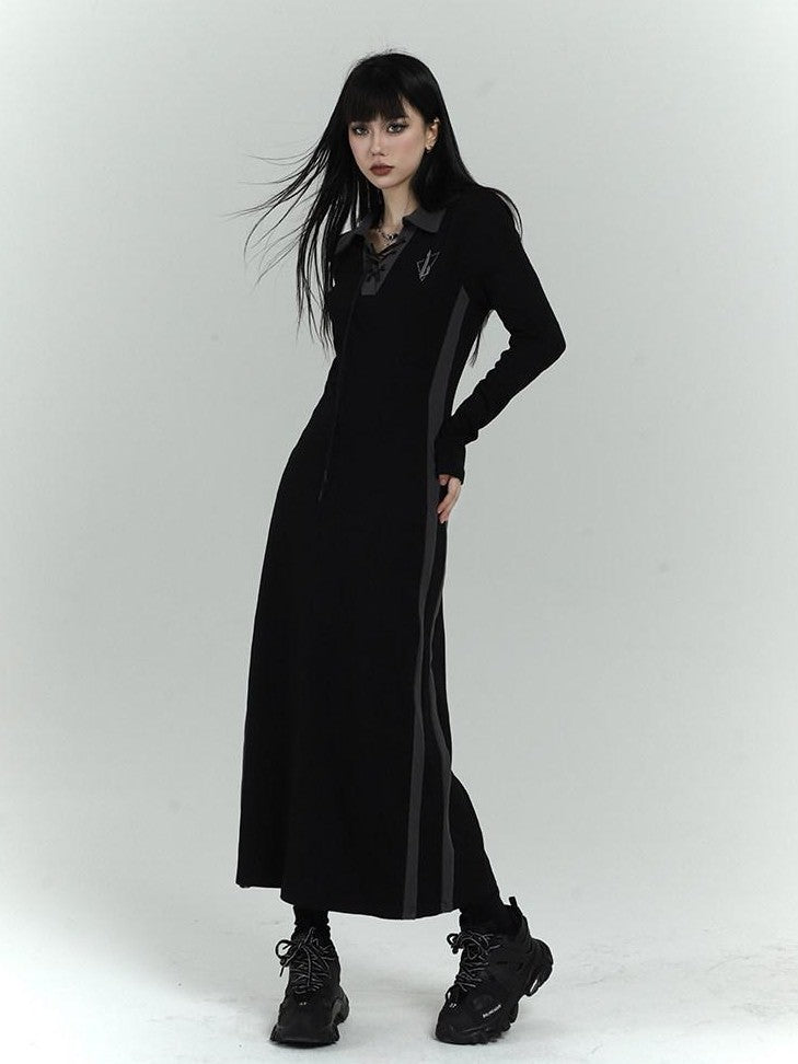 LADYGHOST Ghost Girl Black Long Sleeve Polo Sweatshirt Women&