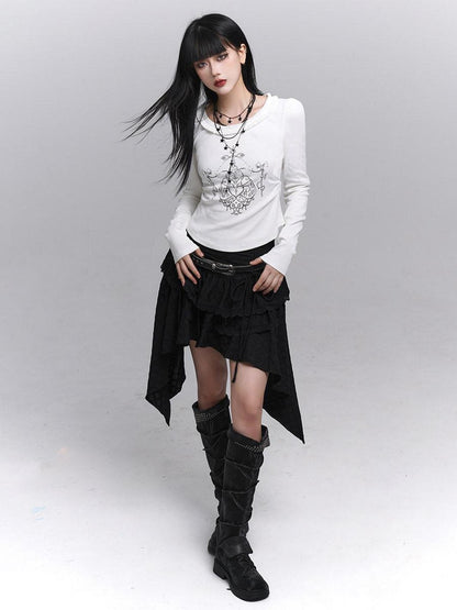 LADYGHOST Ghost Girl Black Slim Gothic Subculture Dark Women&