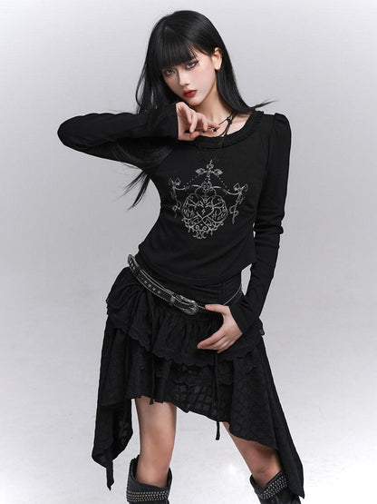 LADYGHOST Ghost Girl Black Slim Gothic Subculture Dark Women&