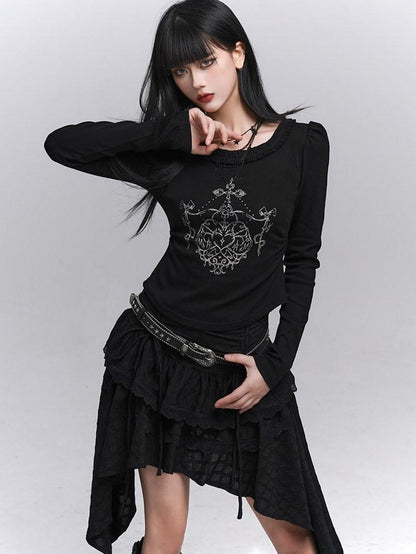LADYGHOST Ghost Girl Black Slim Gothic Subculture Dark Women&