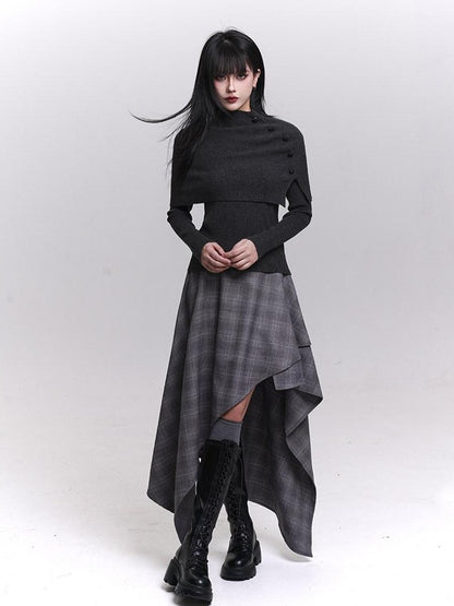 LADYGHOST Ghost Girl Cape Shawl Two Piece Women&