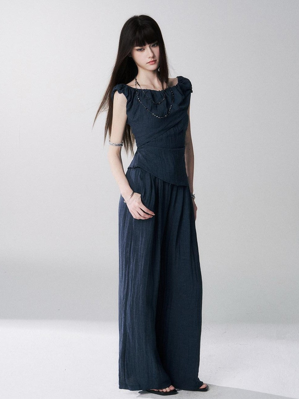 LADYGHOST Ghost Girl Cinched Waist Navy Women&