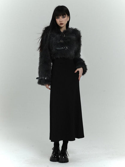 LADYGHOST Ghost Girl Cropped Faux Fox Plush Women&