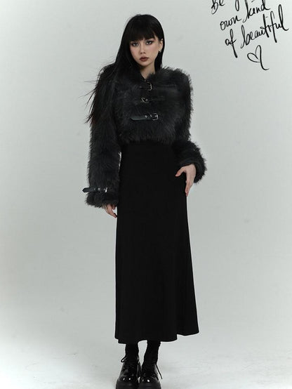 LADYGHOST Ghost Girl Cropped Faux Fox Plush Women&