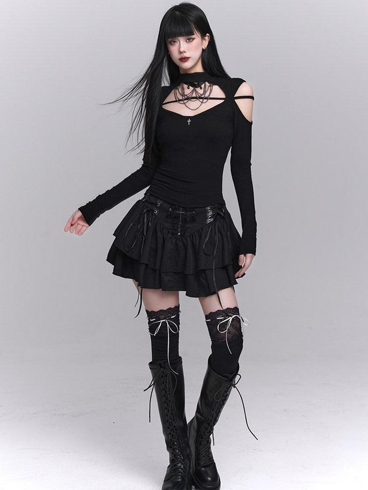 LADYGHOST Ghost Girl Cross Chain Gothic Punk Women&