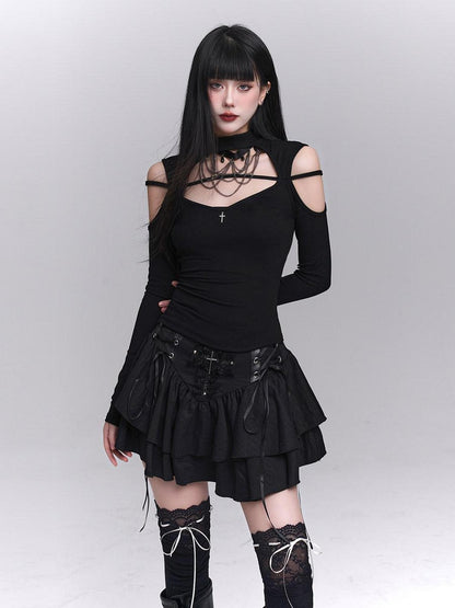 LADYGHOST Ghost Girl Cross Chain Gothic Punk Women&