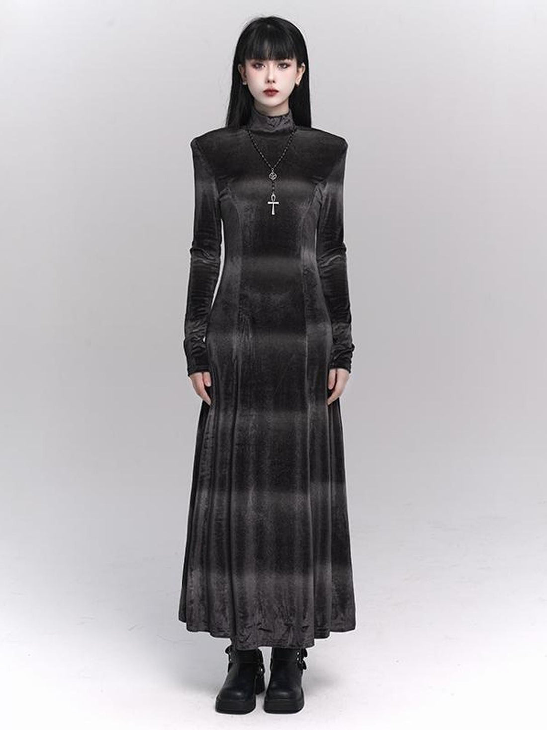 LADYGHOST Ghost Girl Dark Gothic Cross Clavicle Choker Women&