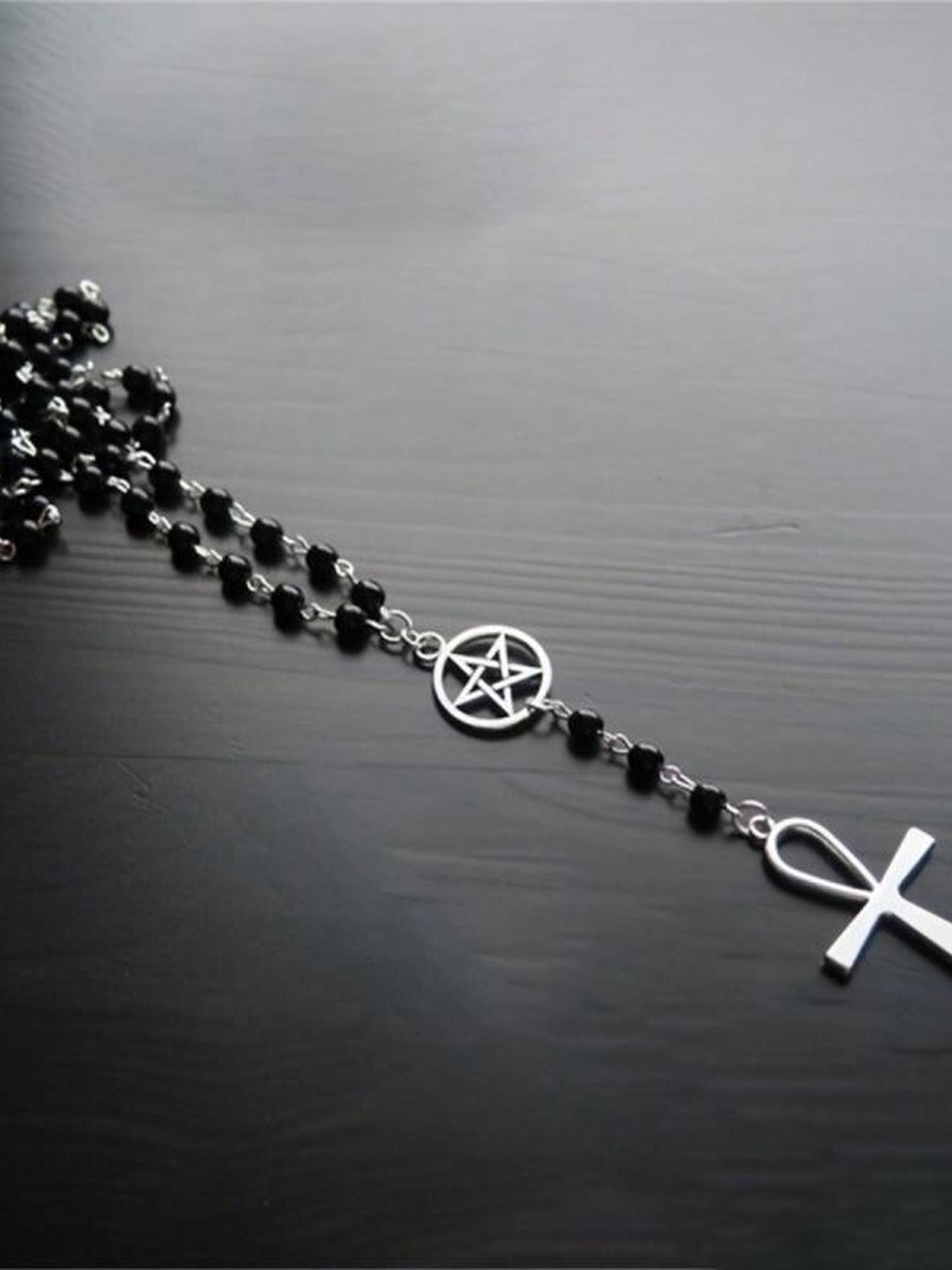 LADYGHOST Ghost Girl Dark Gothic Cross Clavicle Choker Women&