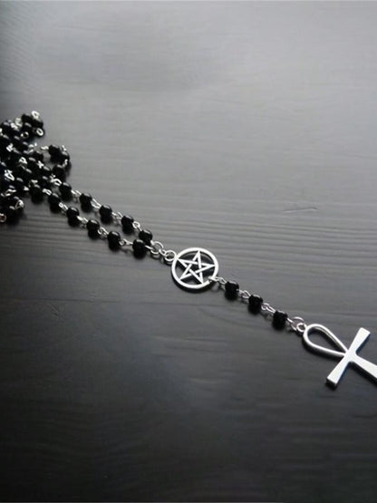 LADYGHOST Ghost Girl Dark Gothic Cross Clavicle Choker Women&