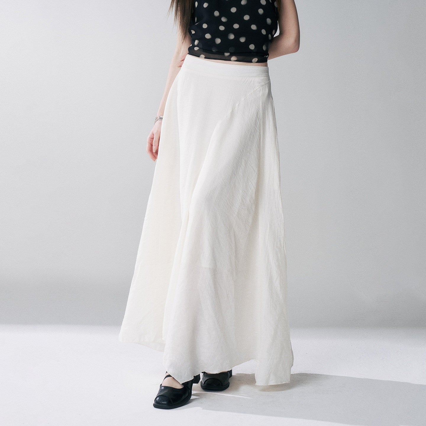 LADYGHOST_Ghost_Girl_French_Black_And_White_Polka_Dot_Women&
