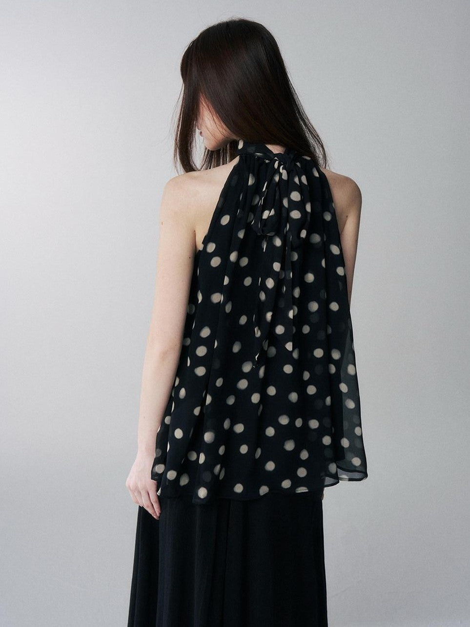 LADYGHOST Ghost Girl French Black And White Polka Dot Women&