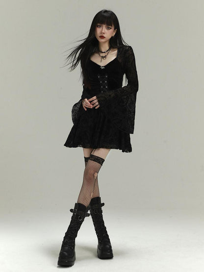 LADYGHOST Ghost Girl Gothic Bell Sleeve Women&