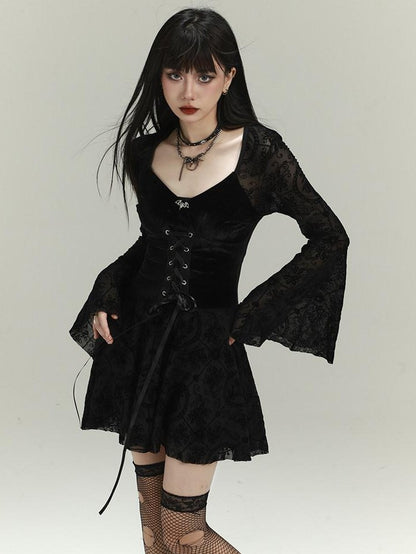 LADYGHOST Ghost Girl Gothic Bell Sleeve Women&