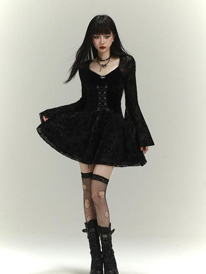 LADYGHOST Ghost Girl Gothic Bell Sleeve Women&
