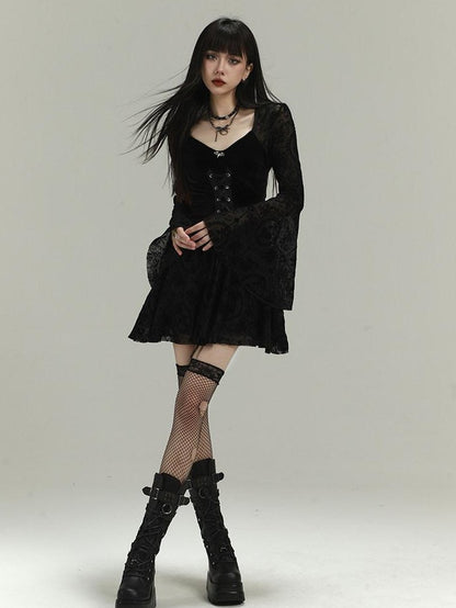 LADYGHOST Ghost Girl Gothic Bell Sleeve Women&