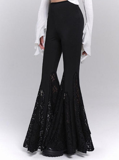 LADYGHOST Ghost Girl Gothic Cross High Waist Micro Flare Women&