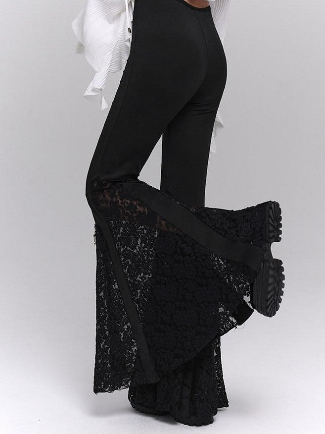 LADYGHOST Ghost Girl Gothic Cross High Waist Micro Flare Women&