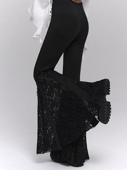 LADYGHOST Ghost Girl Gothic Cross High Waist Micro Flare Women&