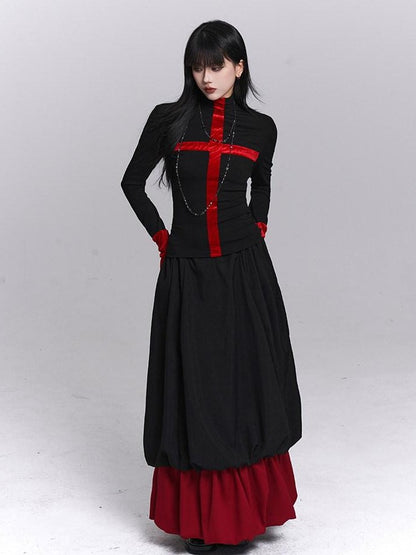 LADYGHOST Ghost Girl Gothic Cross Print Women&
