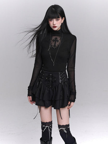 LADYGHOST Ghost Girl Gothic Cross Slim Fit Women&